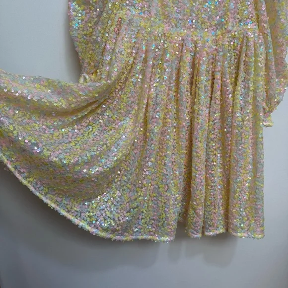 Selkie The Rainbow Sequin Puff Dress - Picture 6 of 16